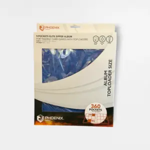 Phoenix Shield 9-Pocket Elite Toploader Zipper Album Blue