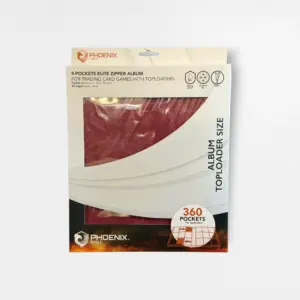 Phoenix Shield 9-Pocket Elite Toploader Zipper Album Red